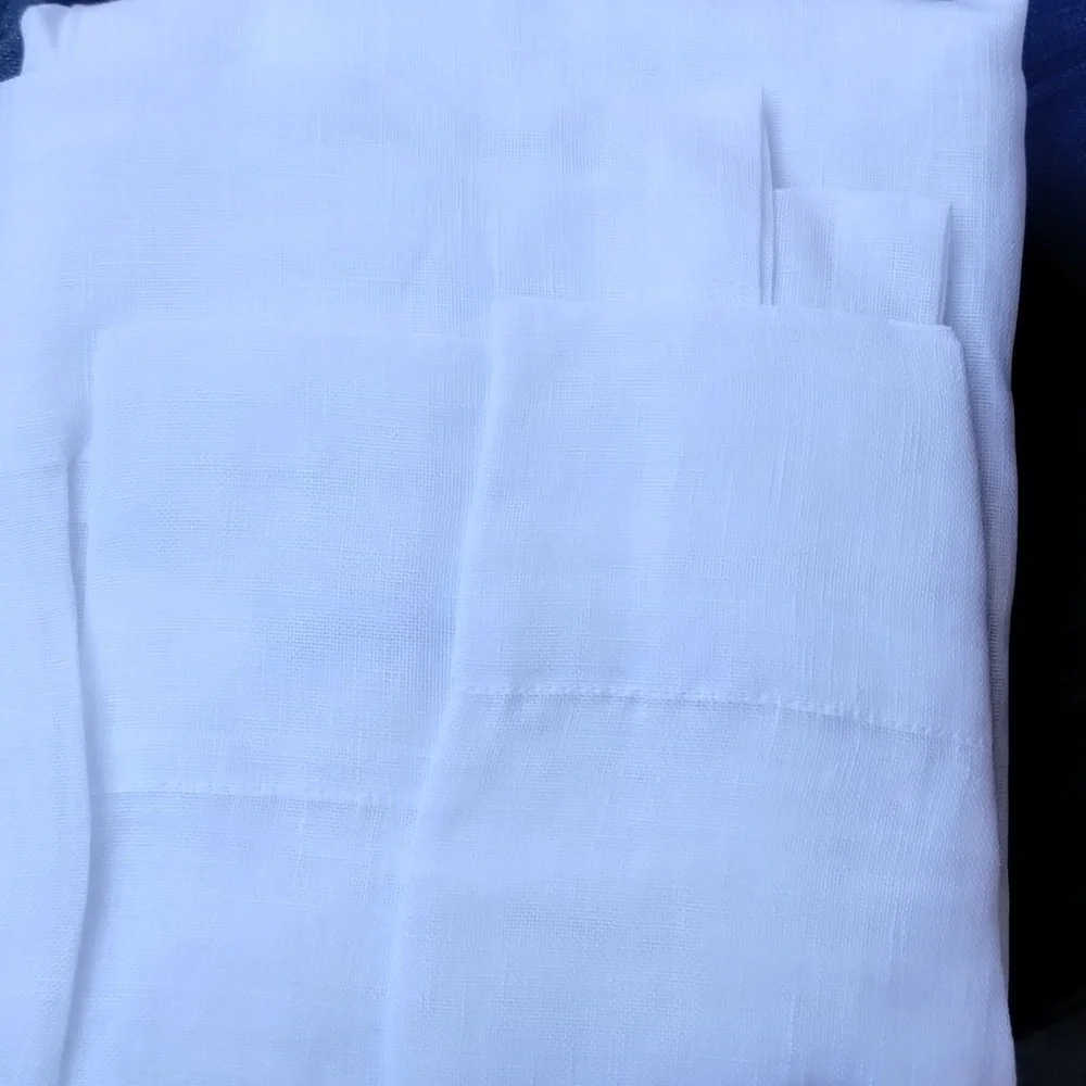 RH Optic White Sheer Belgian Linen Drapery Rod Pocket